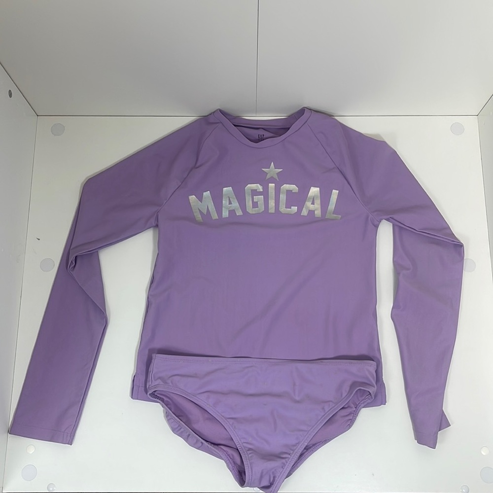 Gap Kids Magical Purple Rash Guard 2 piece Swimsuit Size XL
